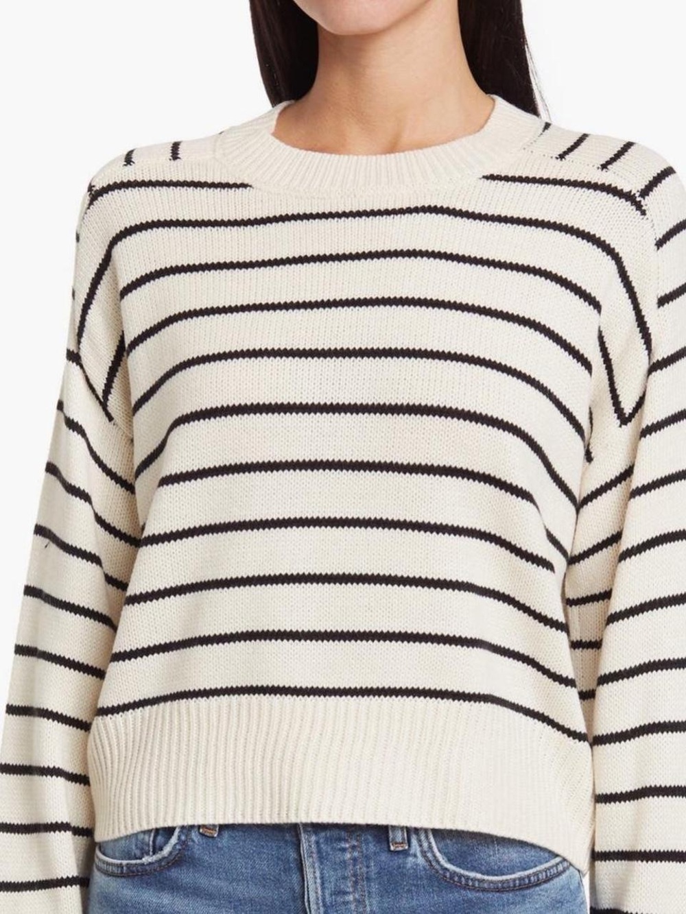 Tahari Saddle Stripe Sweater Crewneck Long Sleeve Size Large